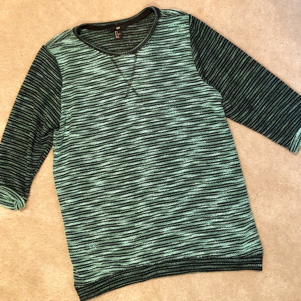 Striped black and mint sweatshirt